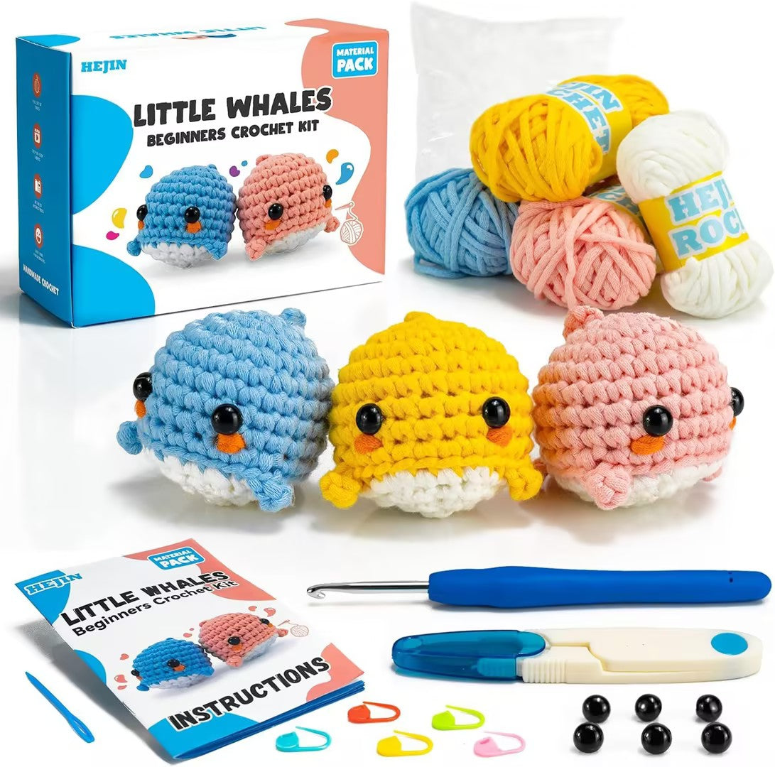 Serdiba Craft™ Crochet Whale Trio Kit
