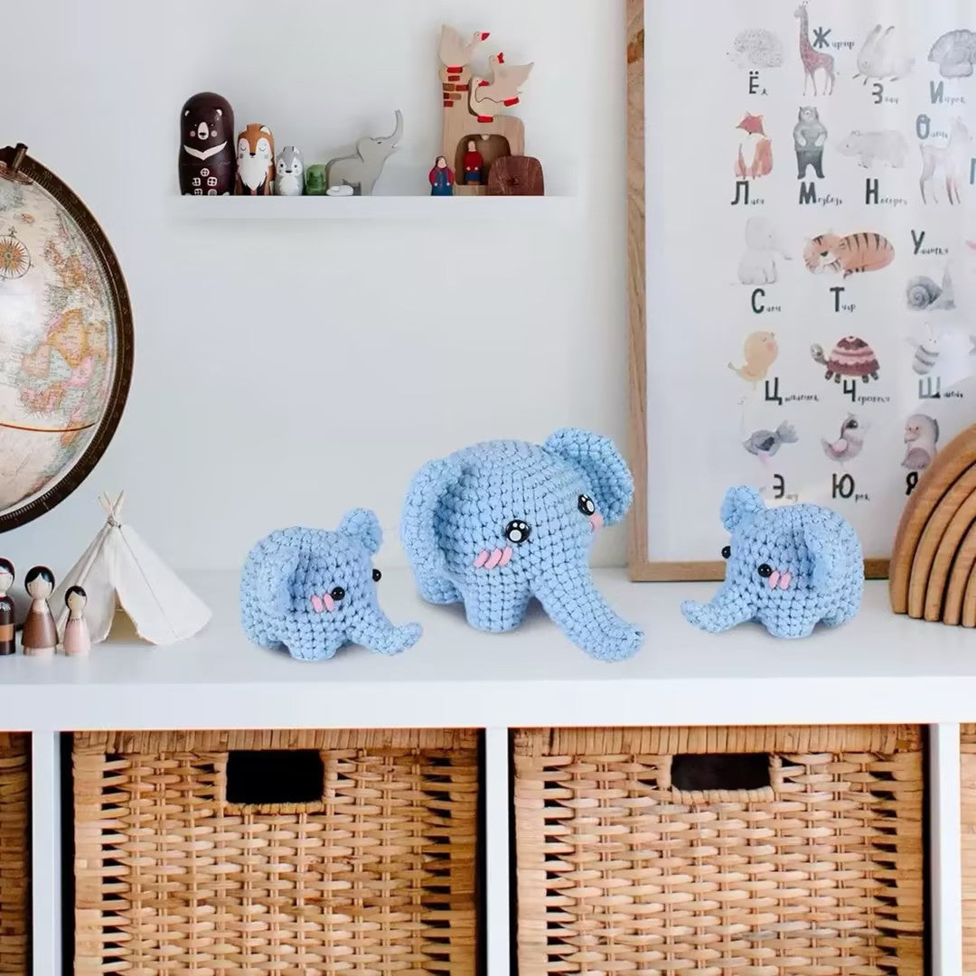 Serdiba Craft™ Crochet Elephant Family Kit